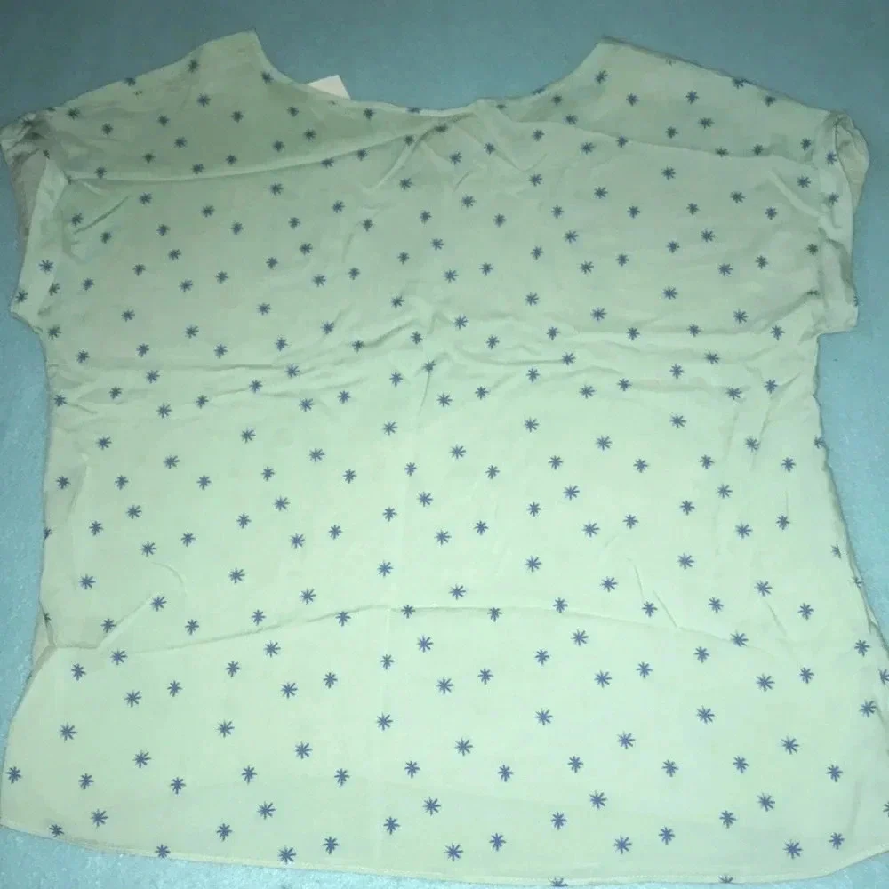 ATTENTION lightweight short sleeves v-neck palm tree print NWT size L - Picture 2 of 8